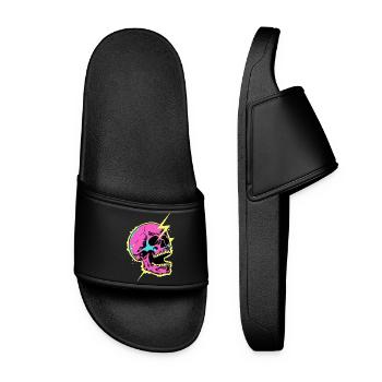 Neon Skull Lightning Burst - Women’s Pool Sliders - black - Front