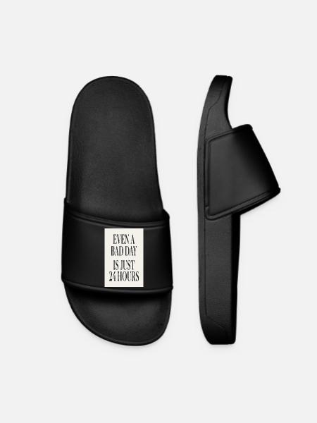Even a Bad Day Is Just 24 Hours – Minimal Design - Women’s Pool Sliders - black
