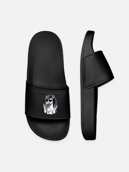 Rocking unicorn with sunglasses LGBT - Women’s Pool Sliders - black