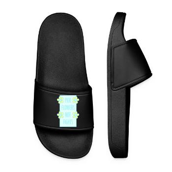 Cueillez des fleurs, pas des disputes, fleurs Paix Logo drôle - Claquettes Femme - noir - Devant