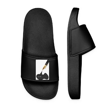 Let it flow Poster Fountain Pen Ink Minimal Art - Women’s Pool Sliders - black - Front