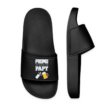 Promu au Rang de Papy Humour Naissance Bébé - Claquettes Femme - noir - Devant