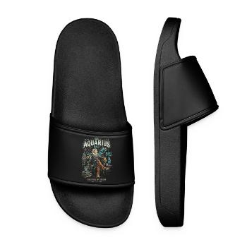 Père Aquarius Geek Cosmos - Zodiaque Verseau - Claquettes Femme - noir - Devant