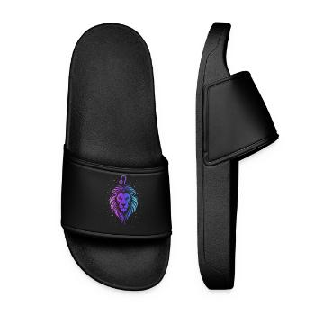 Pastel Gradient Leo Lion Design - Women’s Pool Sliders - black - Front
