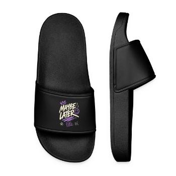 Maybe Later – No Rush No Stress No Problem - Women’s Pool Sliders - black - Front