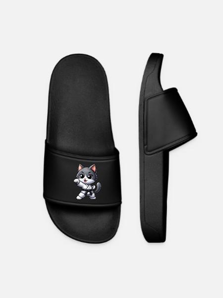 Karaté Cat Arts Martiaux Entraînement d’Arts Martiaux - Claquettes Femme - noir