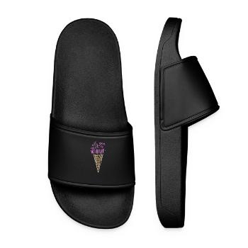 Ice cream icecream summer gift idea - Women’s Pool Sliders - black - Front