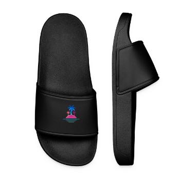 Island palms design time out - Women’s Pool Sliders - black - Front