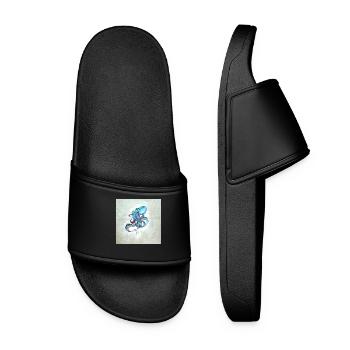 octopus octopus colorful tentacle sea deep water - Women’s Pool Sliders - black - Front