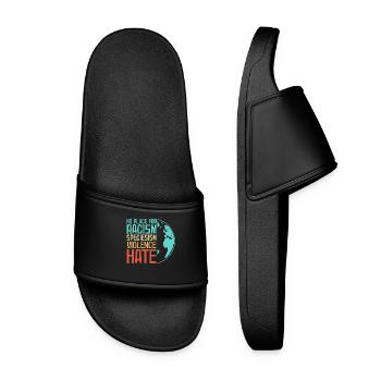 Antifa Against Nazis | Against racism gift ideas - Women’s Pool Sliders - black - Front