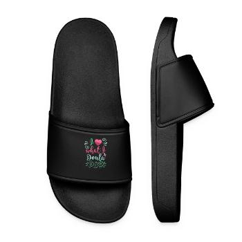 Midwife Doula obstetrician gifts - Women’s Pool Sliders - black - Front