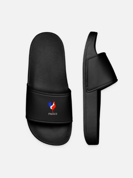 coq bleu blanc rouge - Claquettes Femme - noir