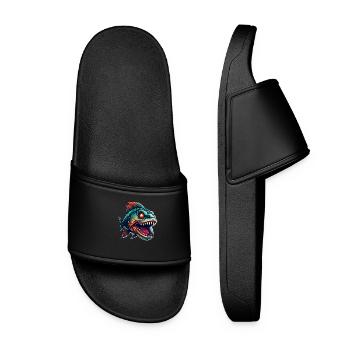 piranha angry combative motivational sport - Women’s Pool Sliders - black - Front