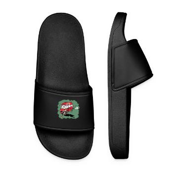 Humorous Van Green Background - Women’s Pool Sliders - black - Front