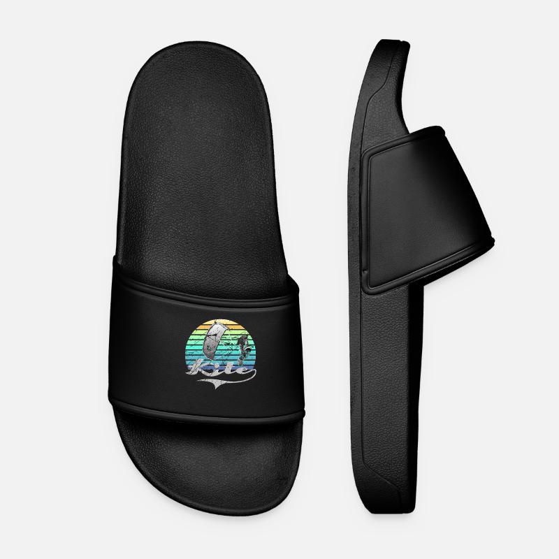 Kitesurfing Retro - Women’s Pool Sliders - black