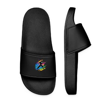 Colorful Judo, Karate, Taekwondo - Women’s Pool Sliders - black - Front