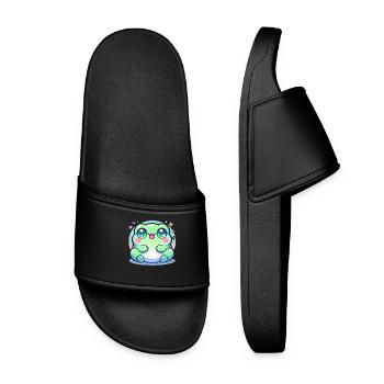SÜSSER KAWAII FROSCH - Frauen Badelatschen - Schwarz - Vorne