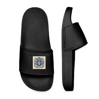 Armoiries avec un lion - Claquettes Femme - noir - Devant