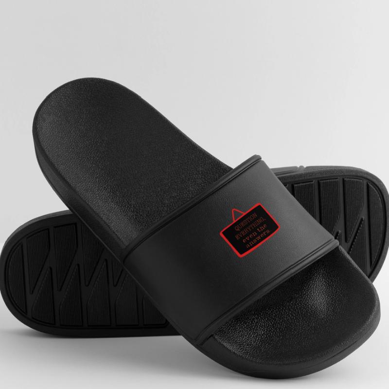 Bold "Question Everything" Philosophy Design Women’s Pool Sliders