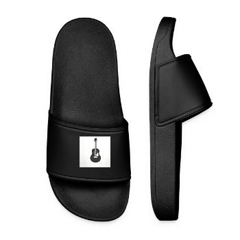 The Simple Beauty of the Acoustic Guitar - Women’s Pool Sliders - black - Front