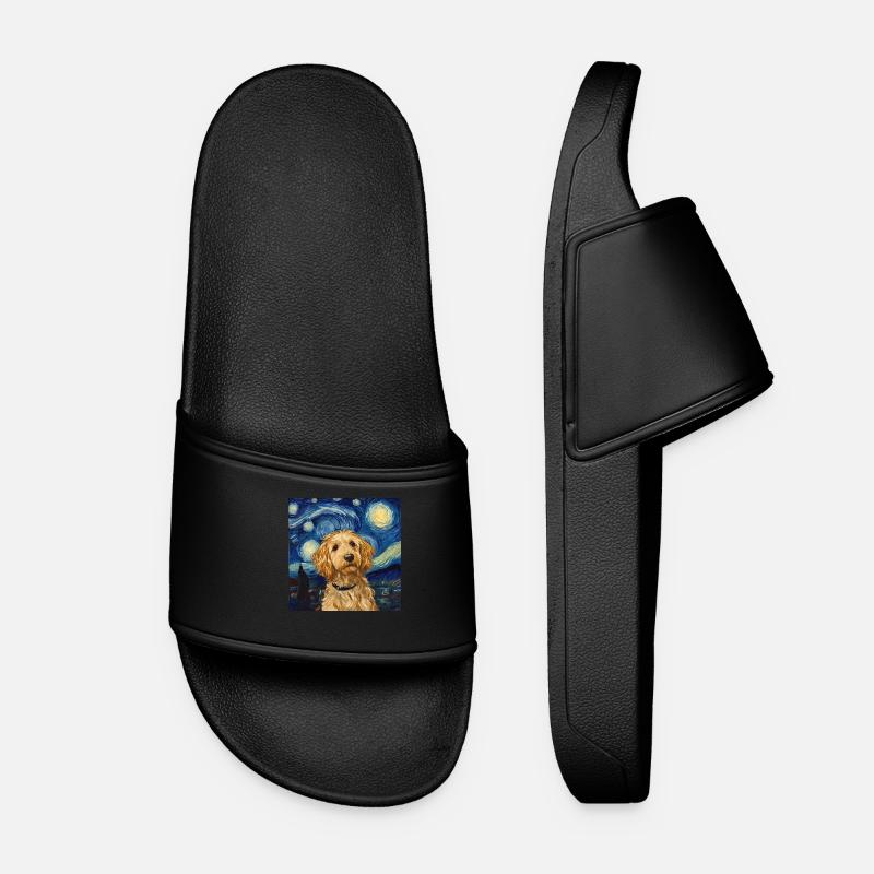 Goldendoodle Golden Doodle Van Gogh - Frauen Badelatschen - Schwarz