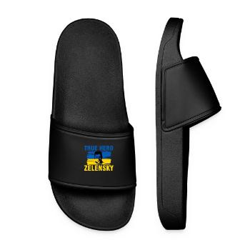 Ukraine - Le véritable héros Zelensky contre  - Claquettes Femme - noir - Devant