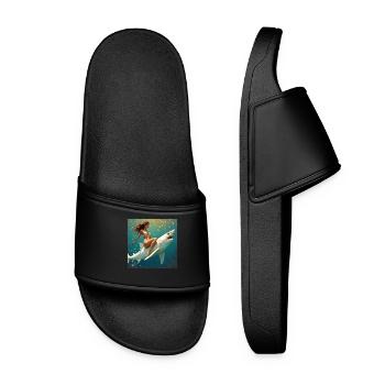 Balade avec requin - Claquettes Femme - noir - Devant
