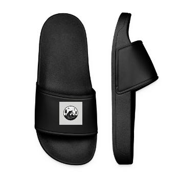 Camping: Experience nature, freedom, adventure - Women’s Pool Sliders - black - Front