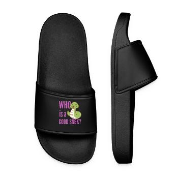 WHO is a GOOD SNEK - Snake lover - Women’s Pool Sliders - black - Front