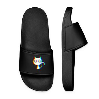 EDM Cat Rave style Glitch style - Women’s Pool Sliders - black - Front