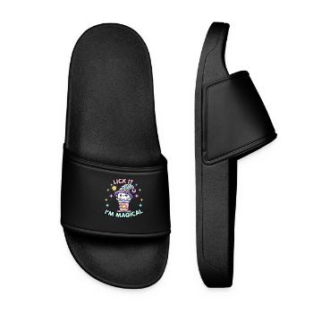 Lick It I’m Magical – Kawaii Milkshake Mage - Women’s Pool Sliders - black - Front