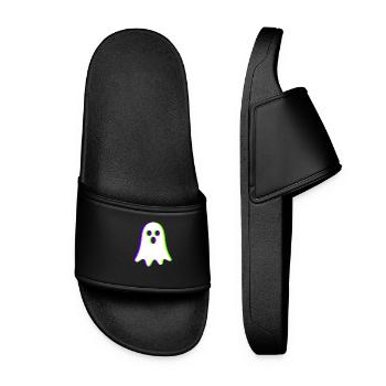 EDM Tricolor - Little Ghost - Glitch - Rave style - Women’s Pool Sliders - black - Front