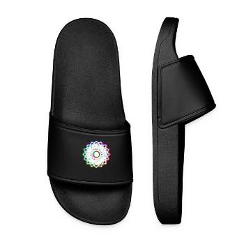EDM Tricolor - Geometrical Mandala 2 - Glitch - Women’s Pool Sliders - black - Front