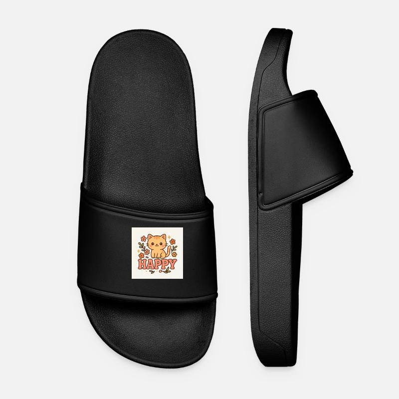 Happy Kitty - Women’s Pool Sliders - black