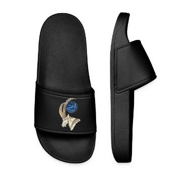Capricorn with the constellation Capricorn - Women’s Pool Sliders - black - Front
