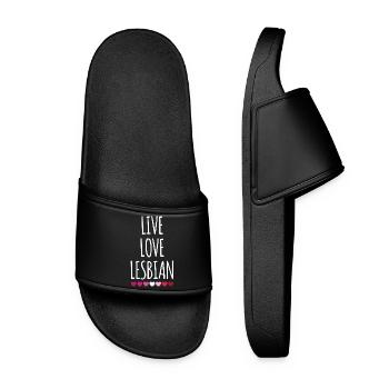 Live. Love. Lesbian. - Women’s Pool Sliders - black - Front