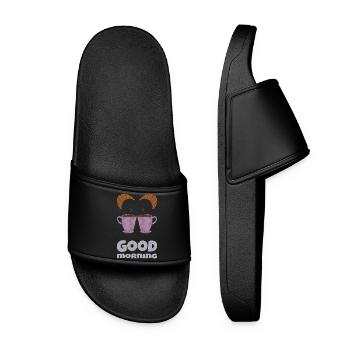Good Morning 2 Cups - Women’s Pool Sliders - black - Front