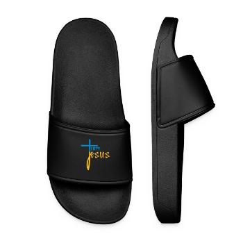 friends team crew jesus cross christ christ kath - Women’s Pool Sliders - black - Front