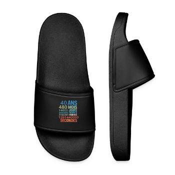 40 Ans – 480 Mois, 14600 Jours... Secondes - Women’s Pool Sliders - black - Front