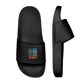 60 Ans – 720 Mois, 21915 Jours, 1.8 Billion - Women’s Pool Sliders - black - Front