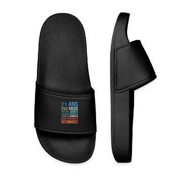 21 Ans de Vie – L'Âge Adulte en Chiffres - Women’s Pool Sliders - black - Front