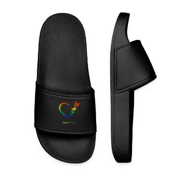 Papillons Cœur Arc-en-ciel « L’amour est l’amour » - Claquettes Femme - noir - Devant