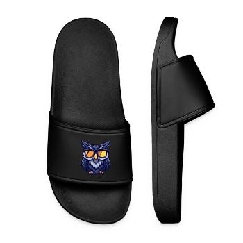 Hibou Bande dessinée cool - Claquettes Femme - noir - Devant
