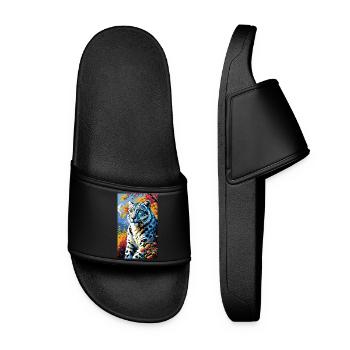 Snow Leopard | Leopard | Predator - Women’s Pool Sliders - black - Front