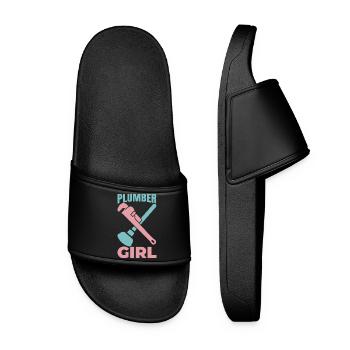 Plumber Girl - Women’s Pool Sliders - black - Front