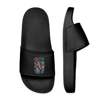 Paresseux Pole Dance Pole Dancer Drôle Cadeau - Claquettes Femme - noir - Devant