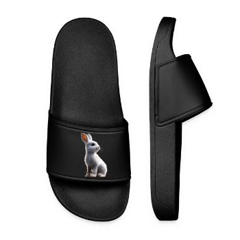 Lapin de montagne Lièvre arctique Labiin albinos Lapin blanc - Claquettes Femme - noir - Devant