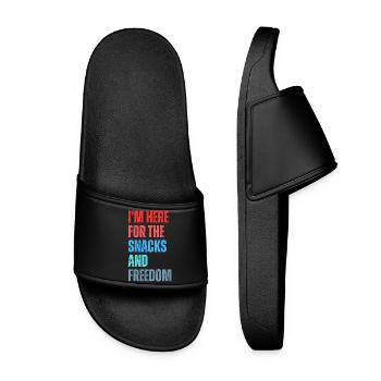 Slogan du plaisir de grignoter et liberté - Claquettes Femme - noir - Devant
