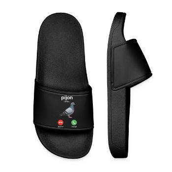 Pijon Calling Funny pigeon screen by chance - Women’s Pool Sliders - black - Front