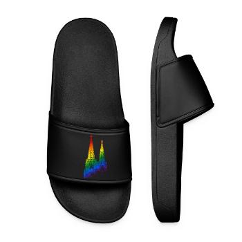 Cathédrale de Cologne LGBTQ Pride Rainbow Silhouette Cologne - Claquettes Femme - noir - Devant